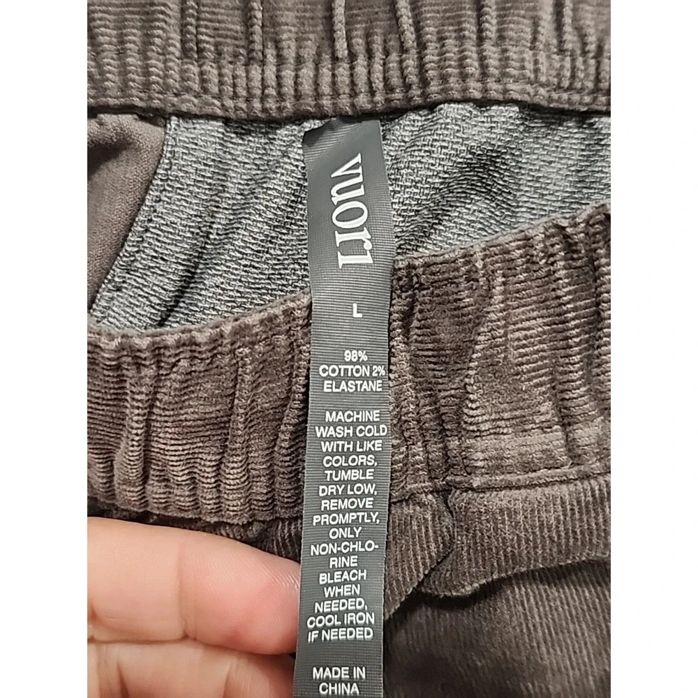 Vuori Optimist Corduroy Pants Mens L Grey 29 Inch Inseam Pockets Drawstring V440